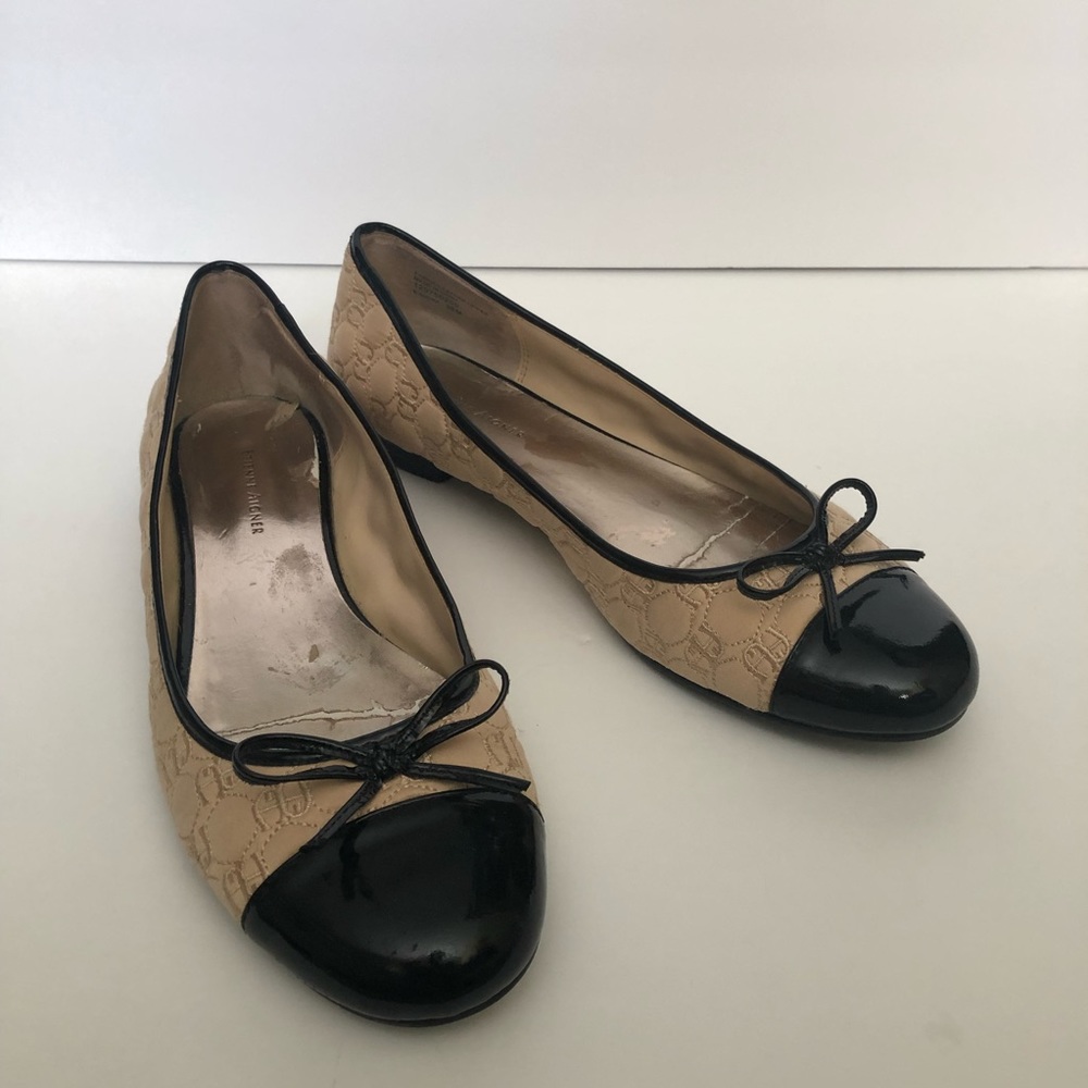 Etienne Aigner LogoQuilted Beige Ballet Flat 9.5
